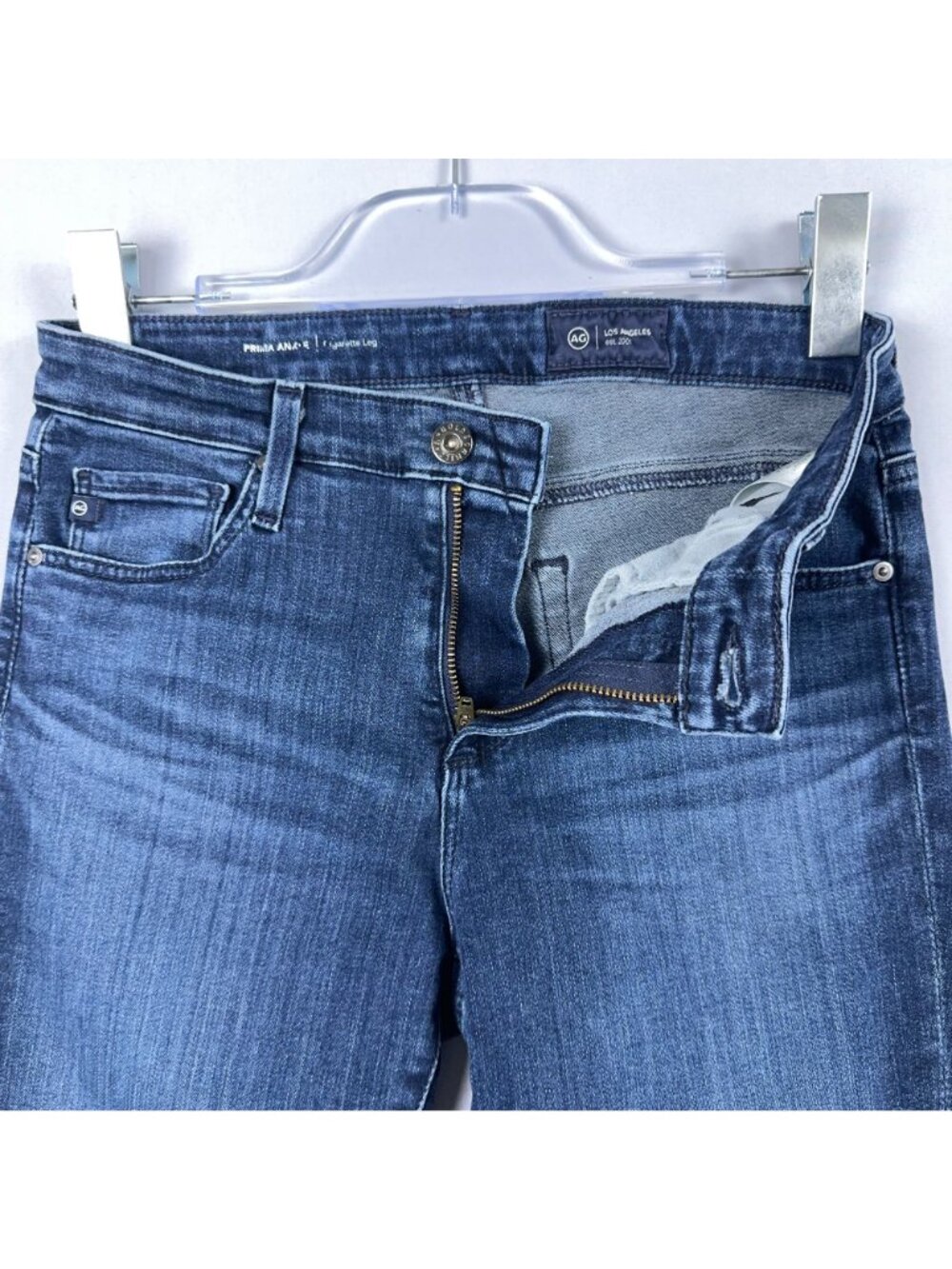AG Adriano Goldschmied Prima Ankle Cigarette Jeans Size 27 Blue Dark Wash - Picture 5 of 13